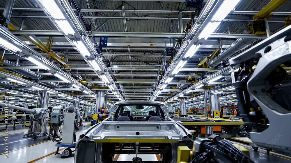 Leinwandbilder exploring an advanced manufacturing facility with automated assembly lines and high-tech machinery