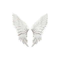 Obraz premium Ethereal Wings: Delicate, sculpted white wings, evoking a sense of grace and serenity, stand out, symbolizing freedom and aspiration.