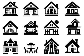 Spacious House Outline Icons
