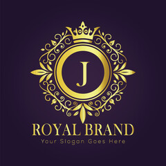 Letter J luxury gold logo concept
