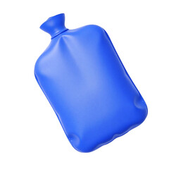 Blue hot water bag on isolated background.5000x5000px.