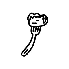 Line icon of fork and bread