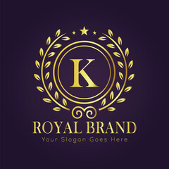 Letter K luxury gold logo concept