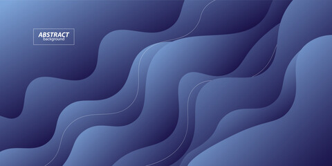 Abstract colorful dark blue geometric wave gradient illustration background with 3D look and simple pattern. Cool and trendy design. Vector Eps10