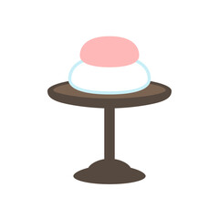 高坏のイラスト　紅白餅　ひな人形　ひな祭り