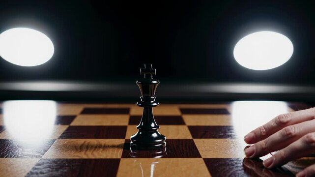 Chess piece being precision carved using advanced machinery in a workshop setting with bright lighting