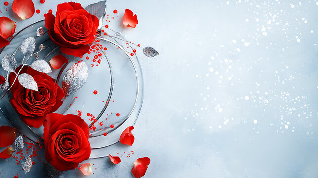 Romantic floral arrangement event space digital art aesthetic background close-up love and beauty concept