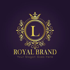 Letter L luxury gold logo concept
