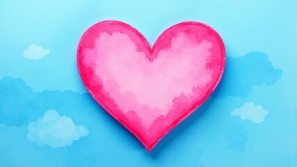 Obraz premium Heart-shaped balloon declaring love against a serene blue backdrop