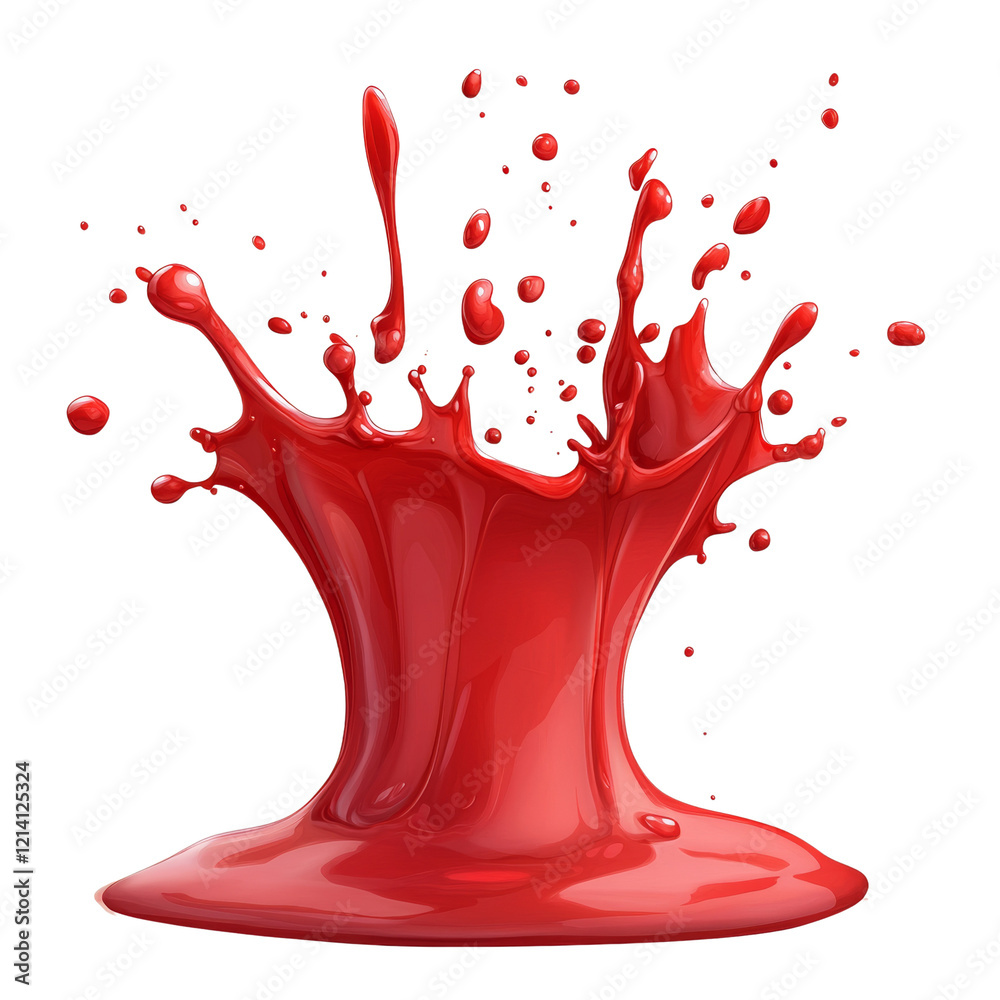 Leinwandbilder a dynamic splash of red paint creates a visually striking and abstract image.