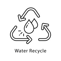 Water Recycle Vector Outline Icon Style. Eps 10 File