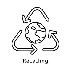 Obraz premium Recycling Vector Outline Icon Style. Eps 10 File