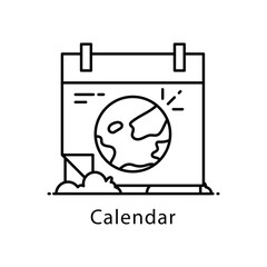 Calendar Vector Outline Icon Style. Eps 10 File