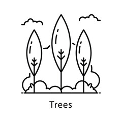 Trees Vector Outline Icon Style. Eps 10 File