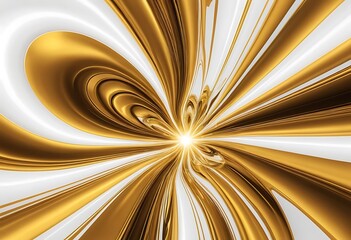 Abstract Gold and White Swirling Design