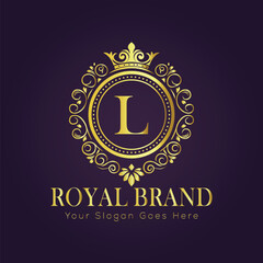 Letter L luxury gold logo concept
