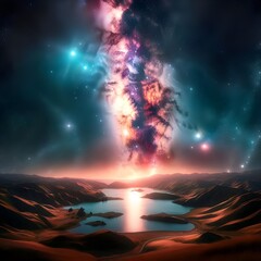 The Milky Way falling into the night sky