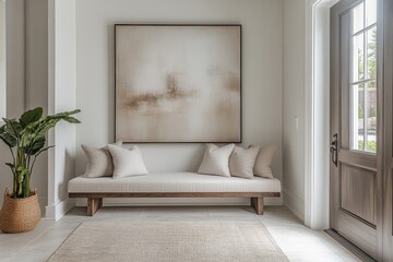 Fototapeta premium Elegant minimalist classic interior design in modern home hall high-fidelity gigapixel art tranquil environment inviting viewpoint