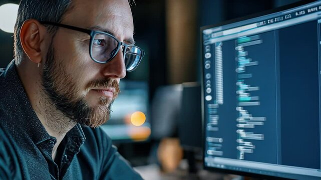 A man production manager optimizes workflows using manufacturing software, ensuring cost-effective solutions for the industry