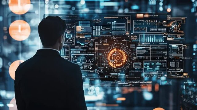 A man production manager optimizes workflows using manufacturing software, ensuring cost-effective solutions for the industry