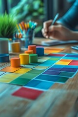 Fototapeta premium Color palette selection, design planning.