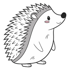 Simple hedgehog clipart with white background.
