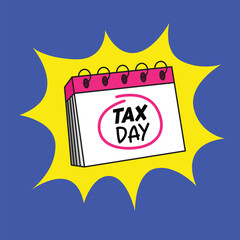 Hand drawn tax day icon element vector illustration