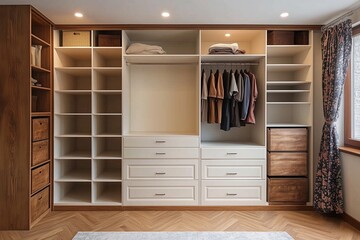 Beautiful design of built-in wardrobe in the room