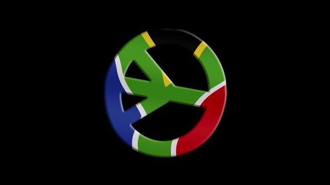 Peace sign with South African flag / no nuclear.