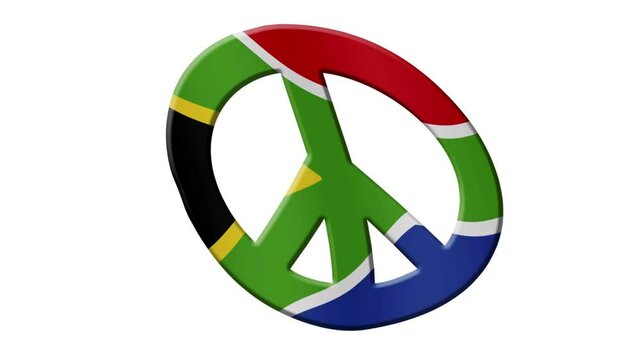 Peace sign with South African flag / no nuclear.