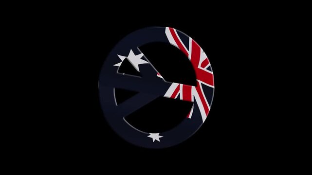 Peace sign with Australian flag / no nuclear.