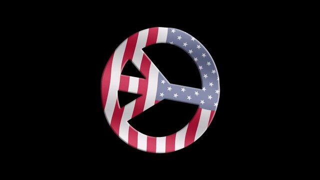  Peace sign with Stars and stripes flag / no nuclear.