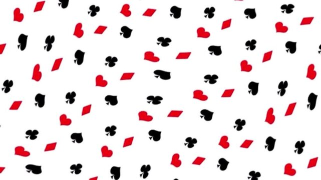 Flashing playing card symbols spinning