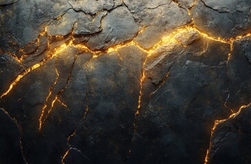 Fototapeta premium Golden Cracked Stone