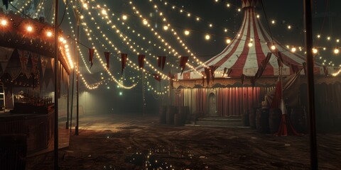 Abandoned Circus at Night