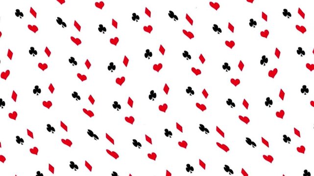 Flashing playing card symbols waving back and forth