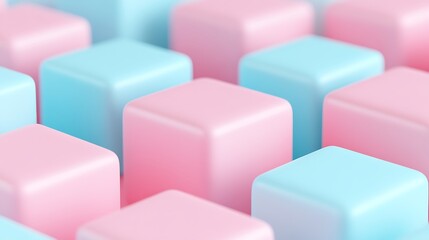 Fototapeta premium Colorful arrangement of pastel blocks in pink and blue, creating a visually appealing geometric pattern.