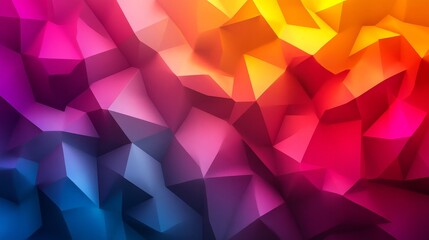Vibrant Geometric Background Abstract Gradient of Colorful Triangles, Modern and Dynamic Design