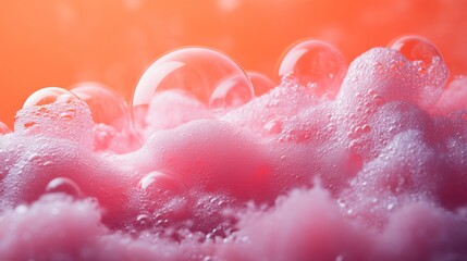 Luxurious pink bubble bath with soft foam