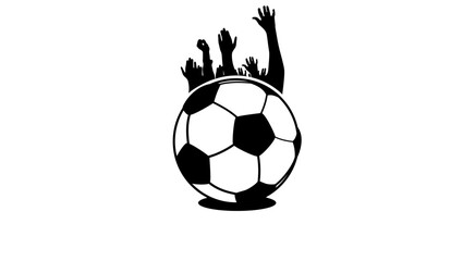 Fototapeta premium football fans symbol, black isolated silhouette