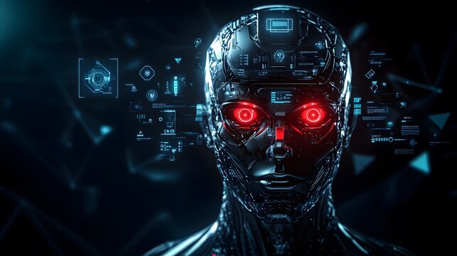 Advanced Robotic Head Displays Futuristic Technology