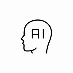 AI brain artificial intelligence  icon vector sign