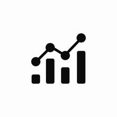 Business growth chart icon vector sign