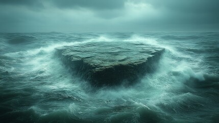 Stormy ocean with swirling waves