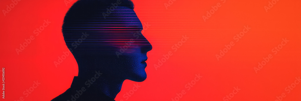 Poster A mesmerizing digital artwork depicting floating geometric shapes and shifting patterns around a central figure, symbolizing the disorienting experience of hallucinations,