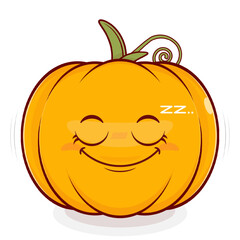 pumpkin sleep face cartoon cute