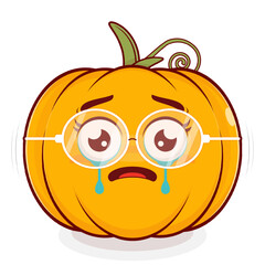 pumpkin scared face cartoon cute