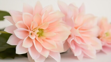 Fototapeta premium Delicate Pink Dahlia Blossoms in a Soft and Elegant Still Life Composition : Generative AI