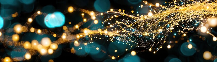 Obraz premium Illuminating light trails abstract art digital creation dark background dynamic perspective visual concept