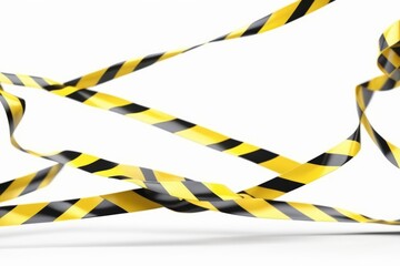 Yellow and black hazard stripes isolated on white background with warning pattern and caution design